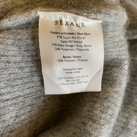 Sezane Gaspard Cardigan Super soft Mohair and Baby Alpaca Blend Lt Grey Size S - Picture 7 of 15